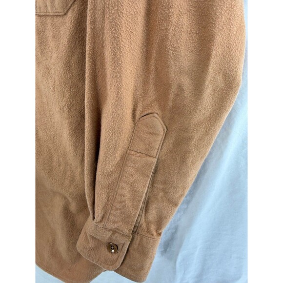 Vintage LL Bean Tan Size 16 1/2 Chamois Cloth Button Up Shirt - Picture 4 of 7